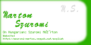 marton szuromi business card